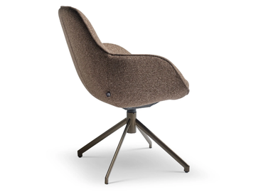 MINA - Trestle-based swivel fabric chair with armrests by Christine Kröncke Interior Design - view 3
